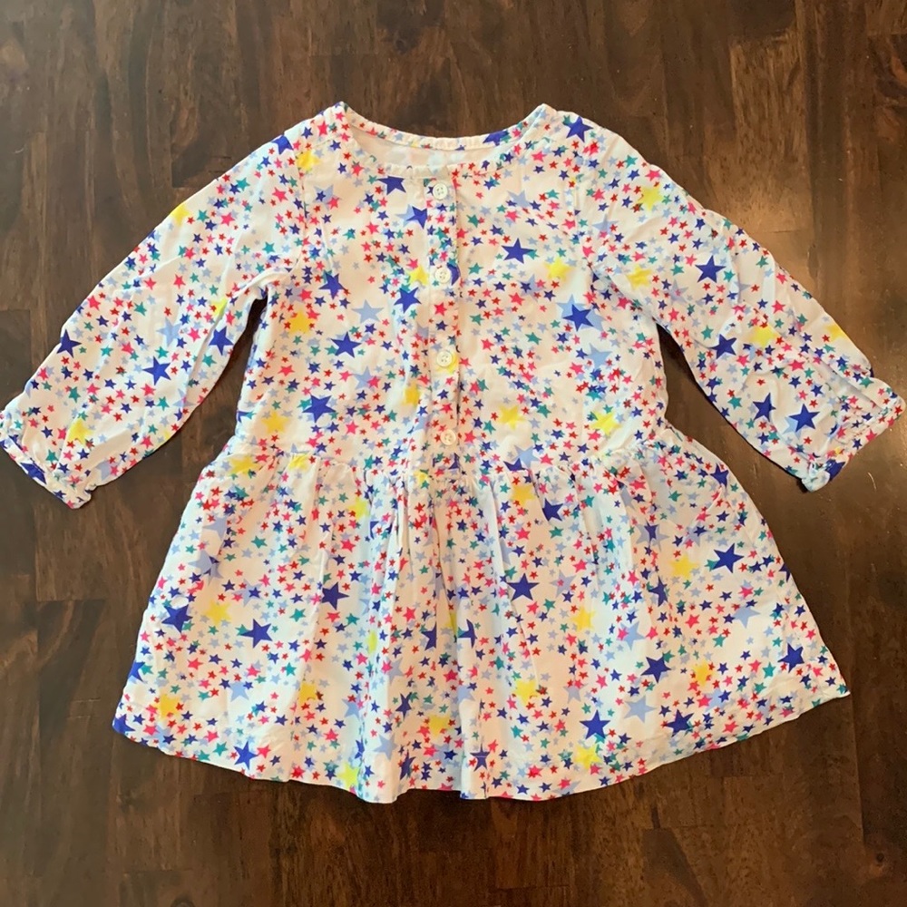 Baby GAP star print long sleeve dress, size 2 years